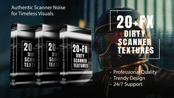 Videohive - Dirty Scanner Textures – Grain Noise & Scratched Overlay Pack - 59931179
