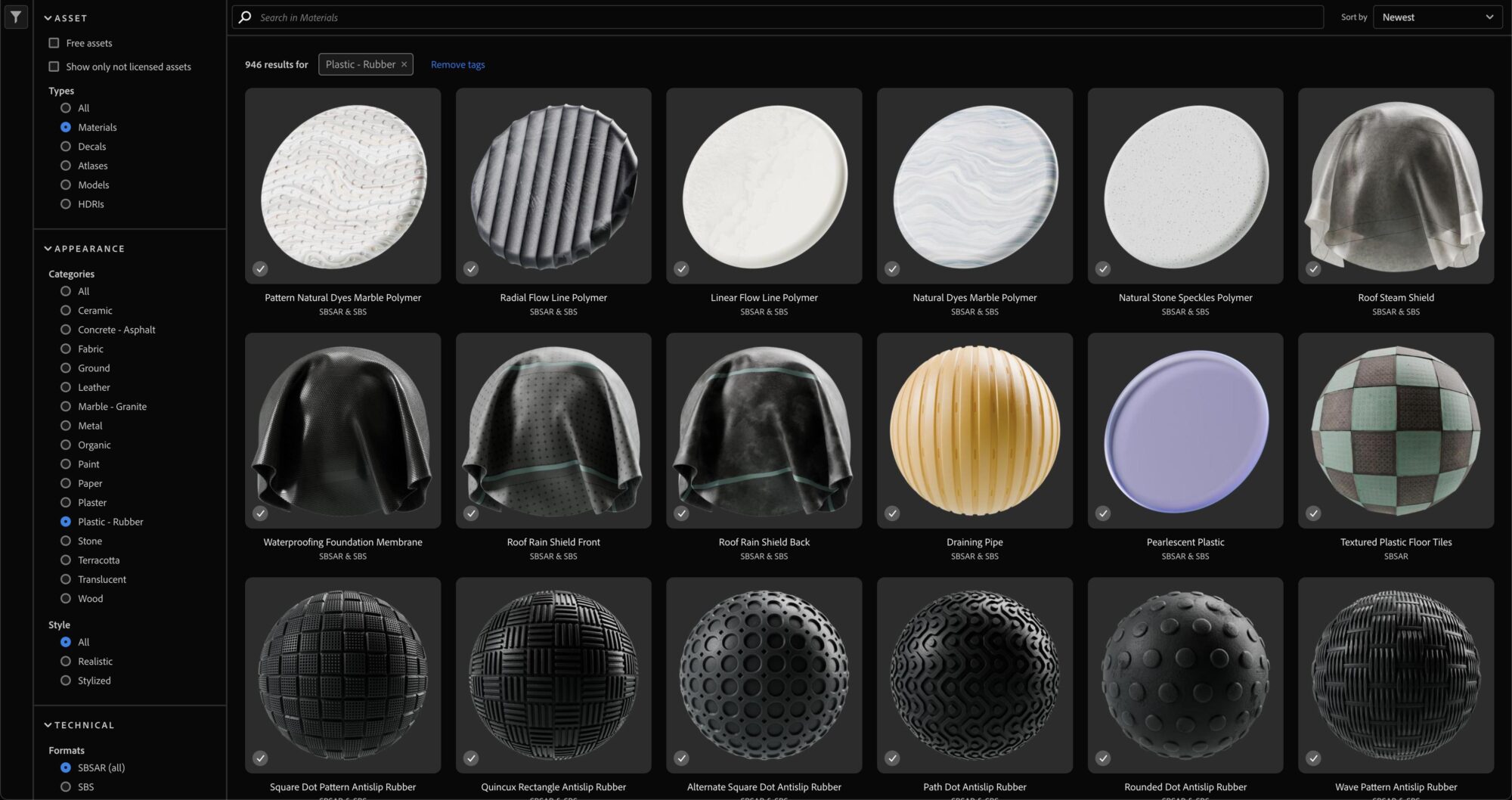 Adobe Substance Materials - Plastic & Rubber