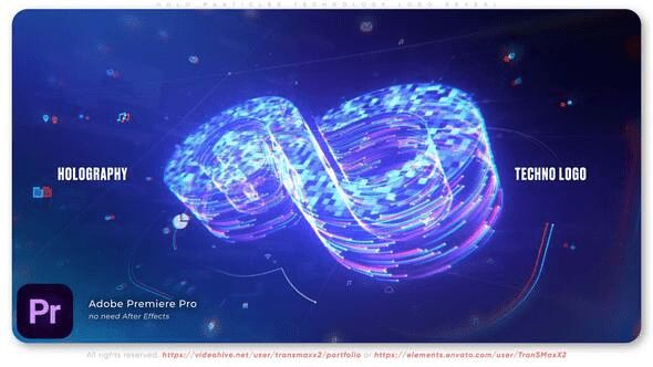 Videohive Holo Lines Technology Logo Reveal 61810702 - Premiere Pro Templates
