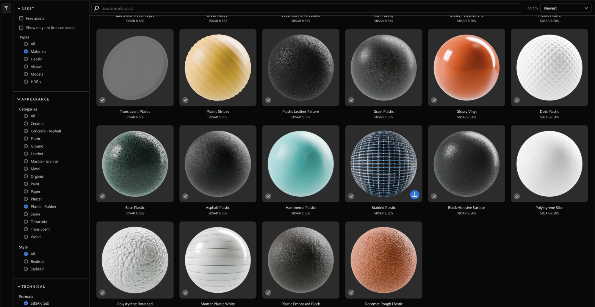 Adobe Substance Materials - Plastic & Rubber