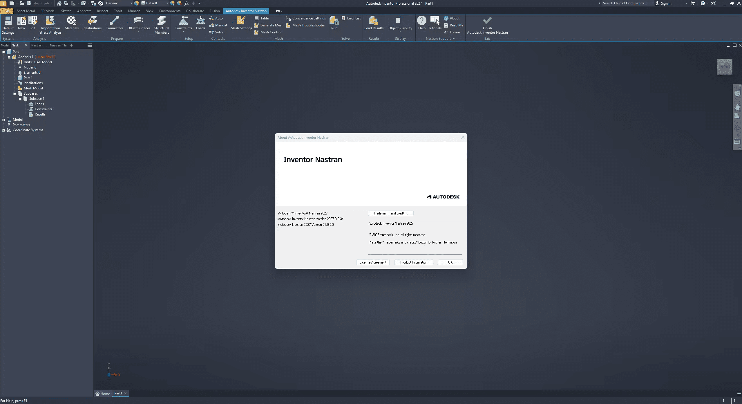 تحميل Autodesk Inventor Nastran 2027 x64 لتحليل الإجهادات واختبار المواد هندسياً