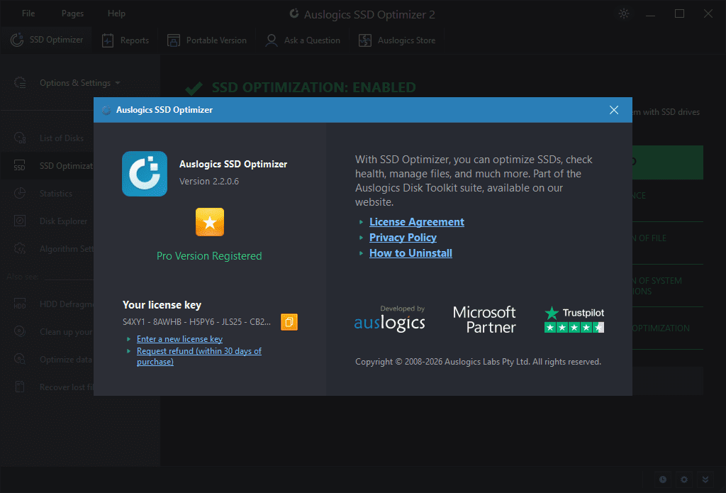 مراجعة وتحميل Auslogics SSD Optimizer Pro 2.2.0.6 كامل | أفضل برنامج لتحسين أداء وقوة الـ SSD 2026