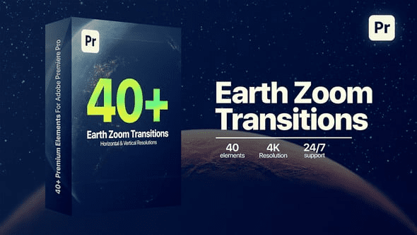 تحميل Earth Zoom Transitions للمونتاج | انتقالات زووم الكرة الأرضية الاحترافية Videohive