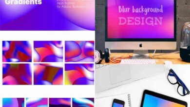 Template Pattern Liquid Backgrounds Set