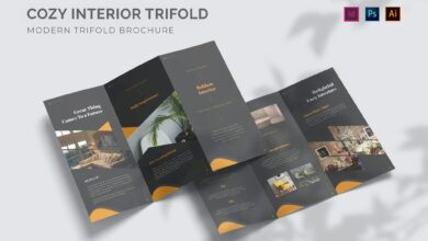 قالب بروشور بصيغ متعددة Cozy Interior - Trifold Brochure