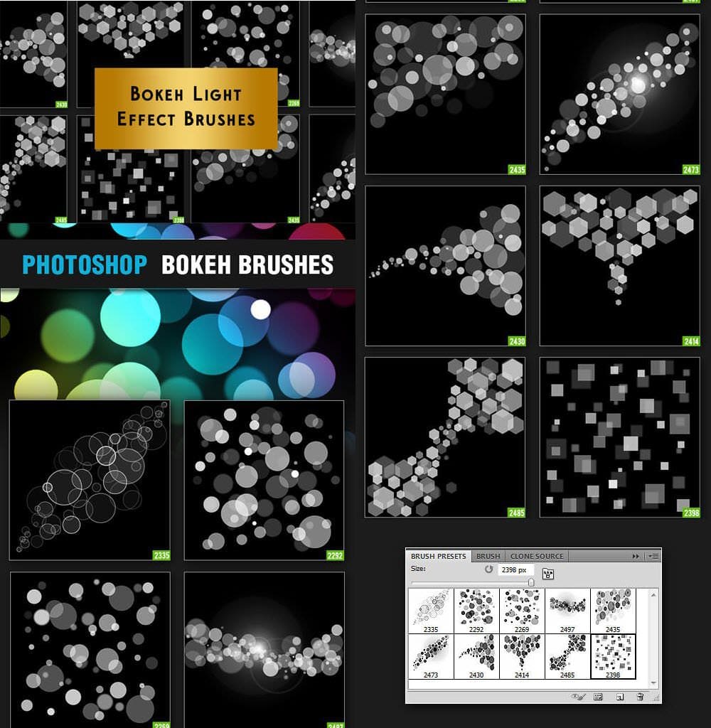 10 فرش تاثير الخوخ للفوتوشوب 10 Bokeh Light Effect Brushes for Photoshop