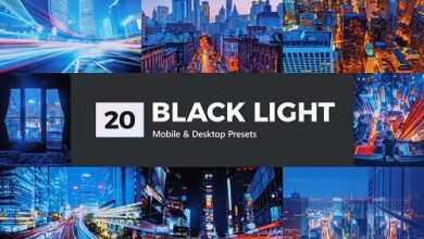 فلاتر الضوء الاسود 20 Black Light LR Presets - 5323311