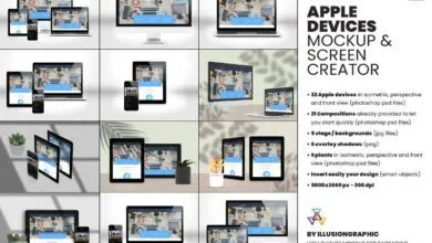 مُنشئ نماذج شاشة  أجهزة Apple