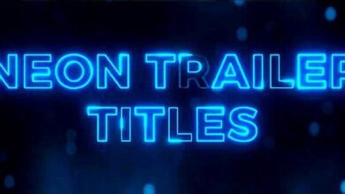 جديد عناوين النيون للافترافكت Neon Trailer Titles 875441 - Project for After Effects