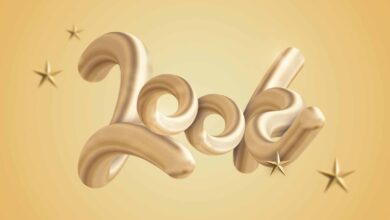 كورس تصميم تأثير نص  ثلاثي الأبعاد في Adobe Photoshop