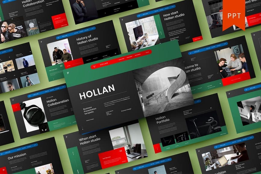 هولان - قالب بوربوينت للأعمال Hollan – Business PowerPoint Template