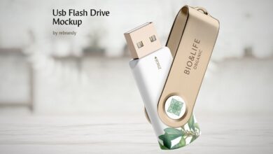 موك اب فلاش ميموري CreativeMarket - Usb Flash Drive Mockup 5916245