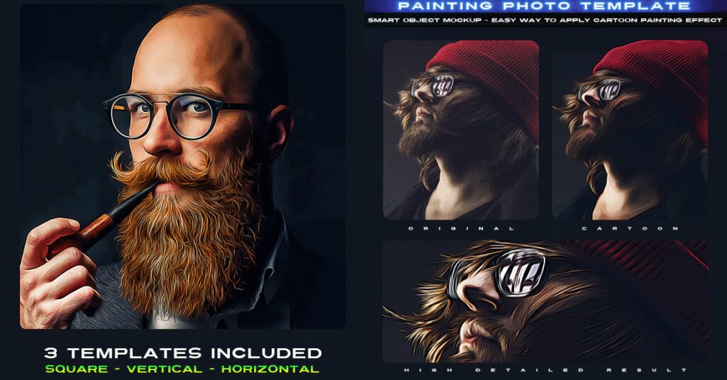 قالب لوحة صورة الكرتون Cartoon Painting Photo Template 31049584