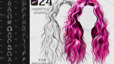 CreativeMarket - Hairstyle II Stamp Brushes Procreate 5927570