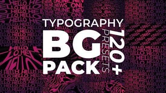 جديد حصري وتحميل مجاني Typography BG Presets Pack for After Effects