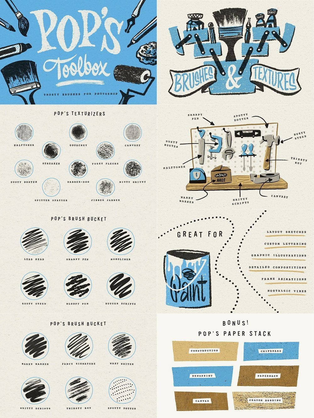 حصري مربع أدوات Pop للفوتوشوب CreativeMarket - Pop's Toolbox for Photoshop 5916904