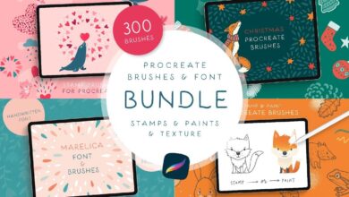 CreativeMarket - Procreate Brushes & Font Bundle 5928920