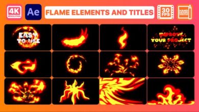عناصر اللهب والعناوين Videohive - Flame Elements And Titles | After Effects 31189603