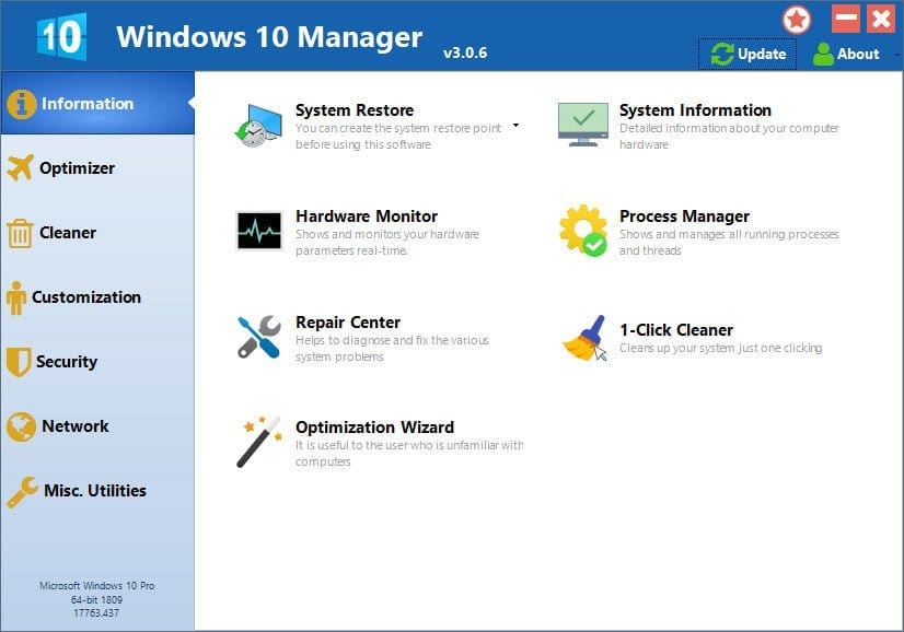 الاصدار الجديد مفعل Windows 10 Manager 3.4.5.0