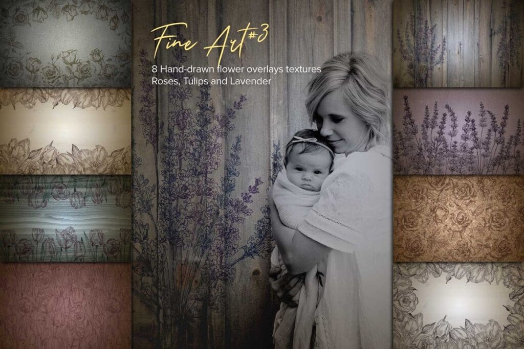 نسيج او تراكيب فن الرسم التشكيلي ine Art Drawing Flower Texture #3 - 6005517