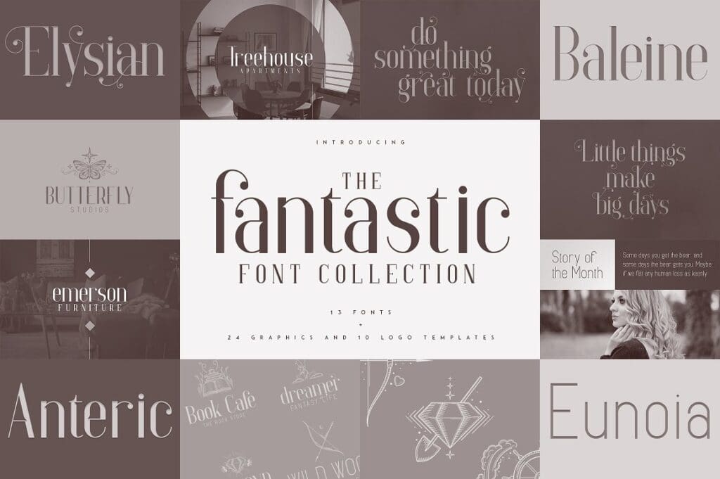 مجموعة رائعة - خطوط والشعارات Fantastic Collection - fonts & logos 5914443