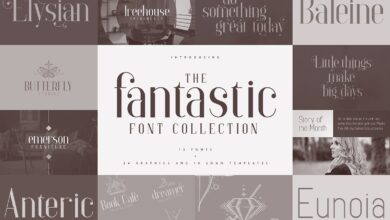 مجموعة رائعة - خطوط والشعارات Fantastic Collection - fonts & logos 5914443