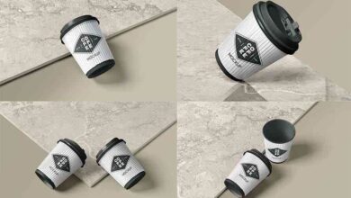 موك اب فنجان قهوة يمكن التخلص منه Disposable Coffee Cup Mockups