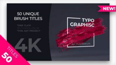 حزمة 50 فرشاة عناوين Videohive - 50 Brush Titles Pack 23135696