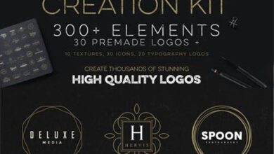 مجموعة إنشاء الشعار المتميز اكثر من 300 عنصر Premium Logo Creation Kit [300+ Elements]