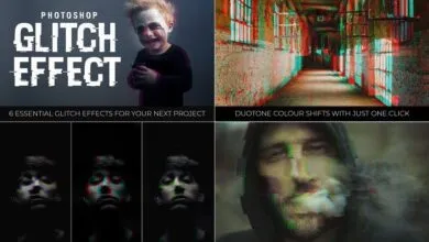 اكشن تاثير الجالتش او الخلل للفوتوشوب Glitch Effect Photoshop Actions - 4392799