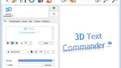 3D Text Commander - يحول أي نص من نصك إلى ثلاثي الأبعاد ، مما يسمح لك بإنشاء شعارك أو لافتة أو شعار خاص بك