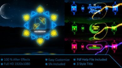 نيون رمضان Videohive - Neon Light Ramadan Kareem 21901807