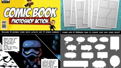 حزمة اكشن كتاب الشخصيات للفوتوشوب Comic Book Photoshop Action Kit - 4390912