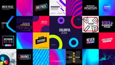 جديد عناصر انستجرام لبرنامج دافينشي Instagram Elements Pack 30089849 - DaVinci Resolve Project (Videohive)