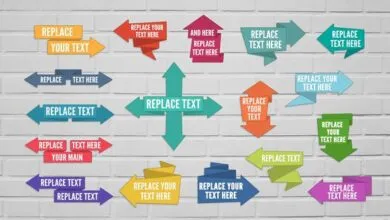 جديد قالب الاسهم Videohive - 17 Origami Arrow Banners 24156500