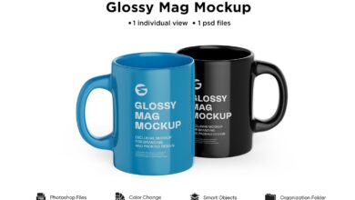 موك اب كوب CreativeMarket - Glossy Mug Mockup 6063395