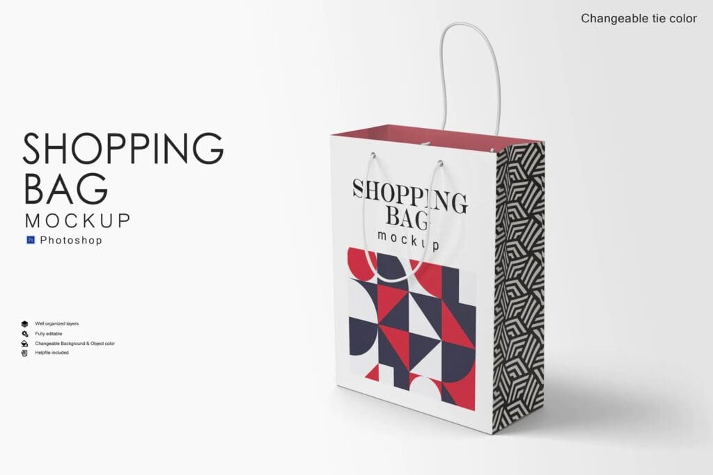 موك اب كيس التسوق Shopping Bag Mockup 987Q8FK