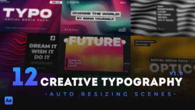 Videohive - 12 Creative Typography Scenes 31809887 قوالب افترافكت مجانية طبوغرافيك