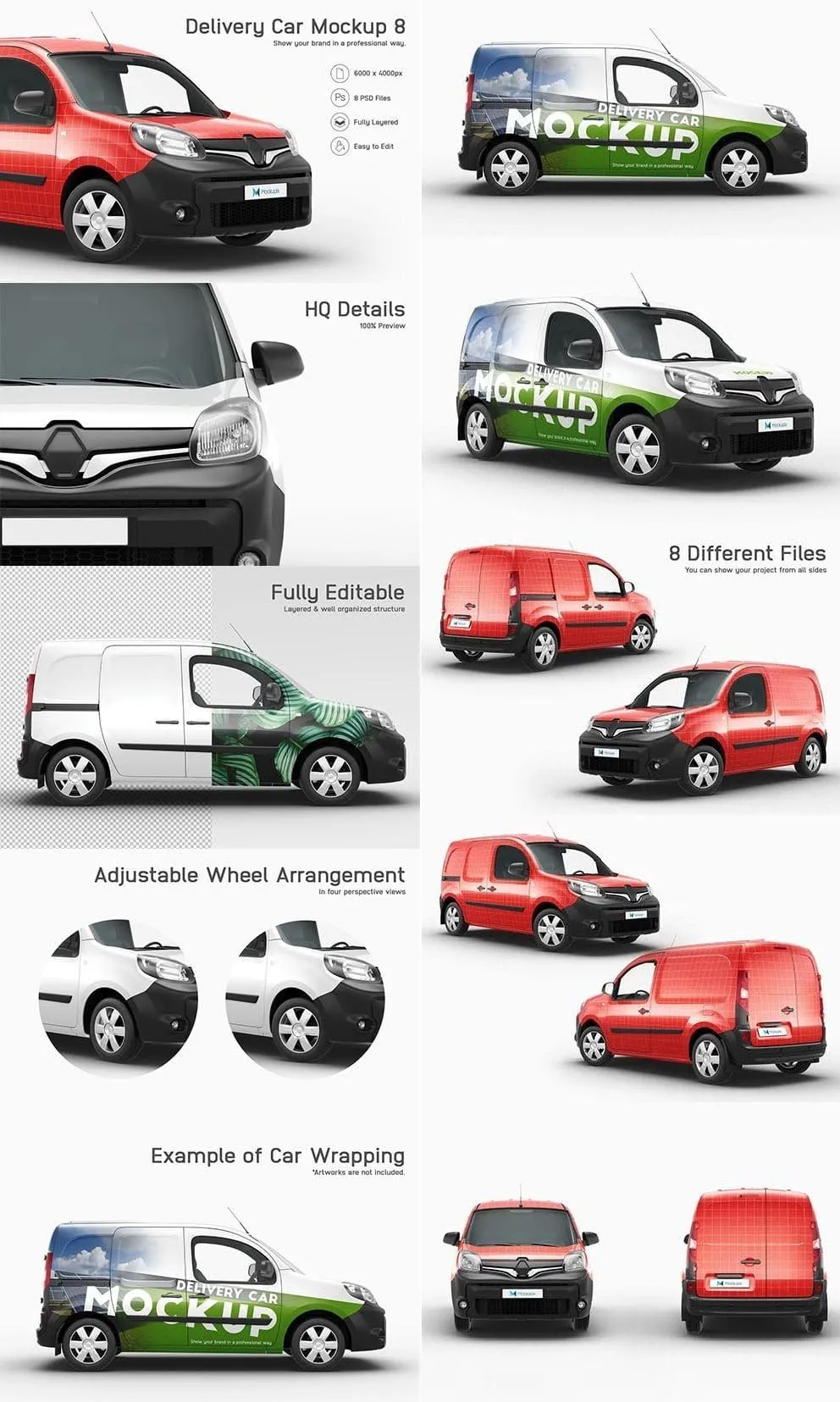 موك اب سيارة توصيل طلبات CreativeMarket - Delivery Car Mockup 8 5963705