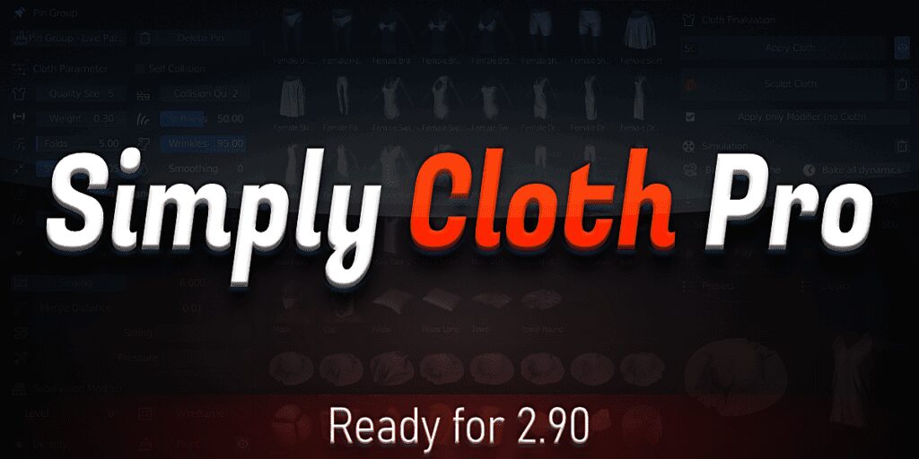 الملحق المشهور كامل Blender Market - Simply Cloth Pro