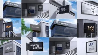 موك اب لوحات اعلانية للشعار ثلاثية الابعاد GraphicRiver - 3D Logo & Sign Mockup 30123795