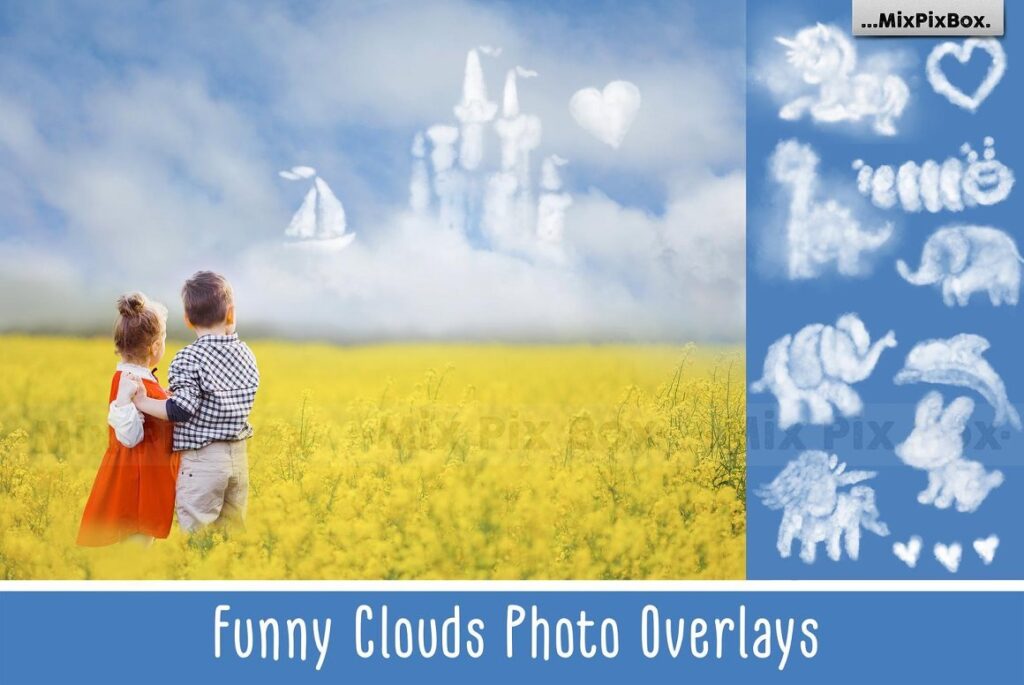تراكيب غيوم مضحكة Funny Clouds Photo Overlays - 6043289