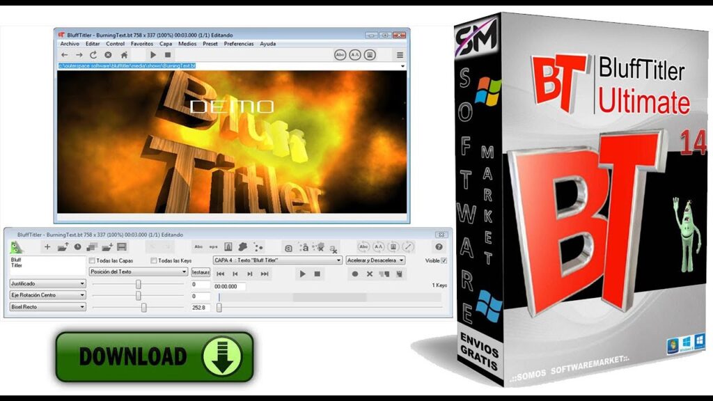 افضل برنامج لعمل تاثيرات النص ثلاثية الابعاد اصدار جديد BluffTitler Ultimate 15.3.0.0 Multilingual