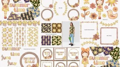 مجموعة ألوان مائية التوقيت الصيفي Watercolor Set Summer time - 1293516