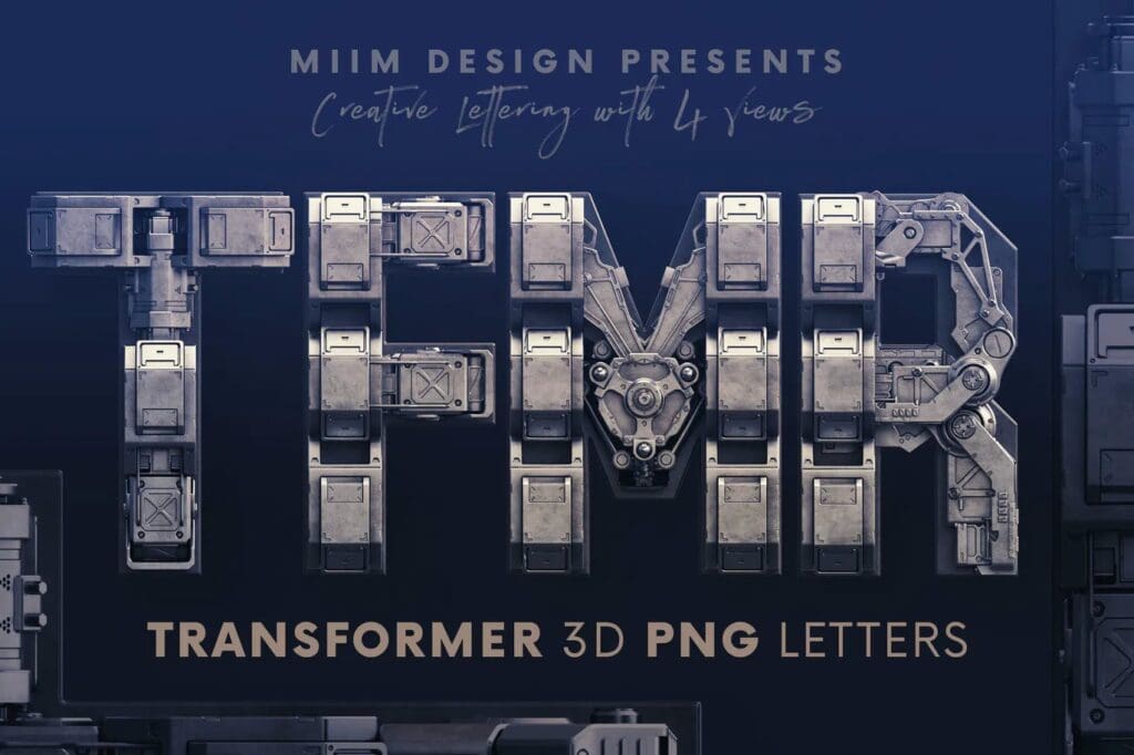 محول - حروف ثلاثية الأبعاد Transformer - 3D Lettering