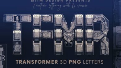 محول - حروف ثلاثية الأبعاد Transformer - 3D Lettering