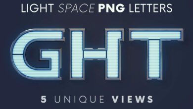 مساحة الضوء - حروف ثلاثية الأبعاد Light Space - 3D Lettering