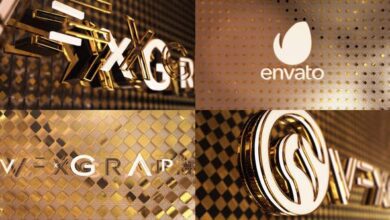 فتاحة شعار الذهب الأسود والأبيض Videohive - Black&White Gold Logo Opener - 24000531