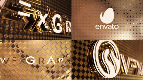 فتاحة شعار الذهب الأسود والأبيض Videohive - Black&White Gold Logo Opener - 24000531
