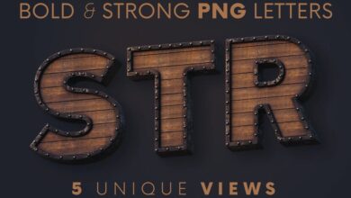 جريئة وقوية - حروف ثلاثية الأبعاد Bold & Strong - 3D Lettering